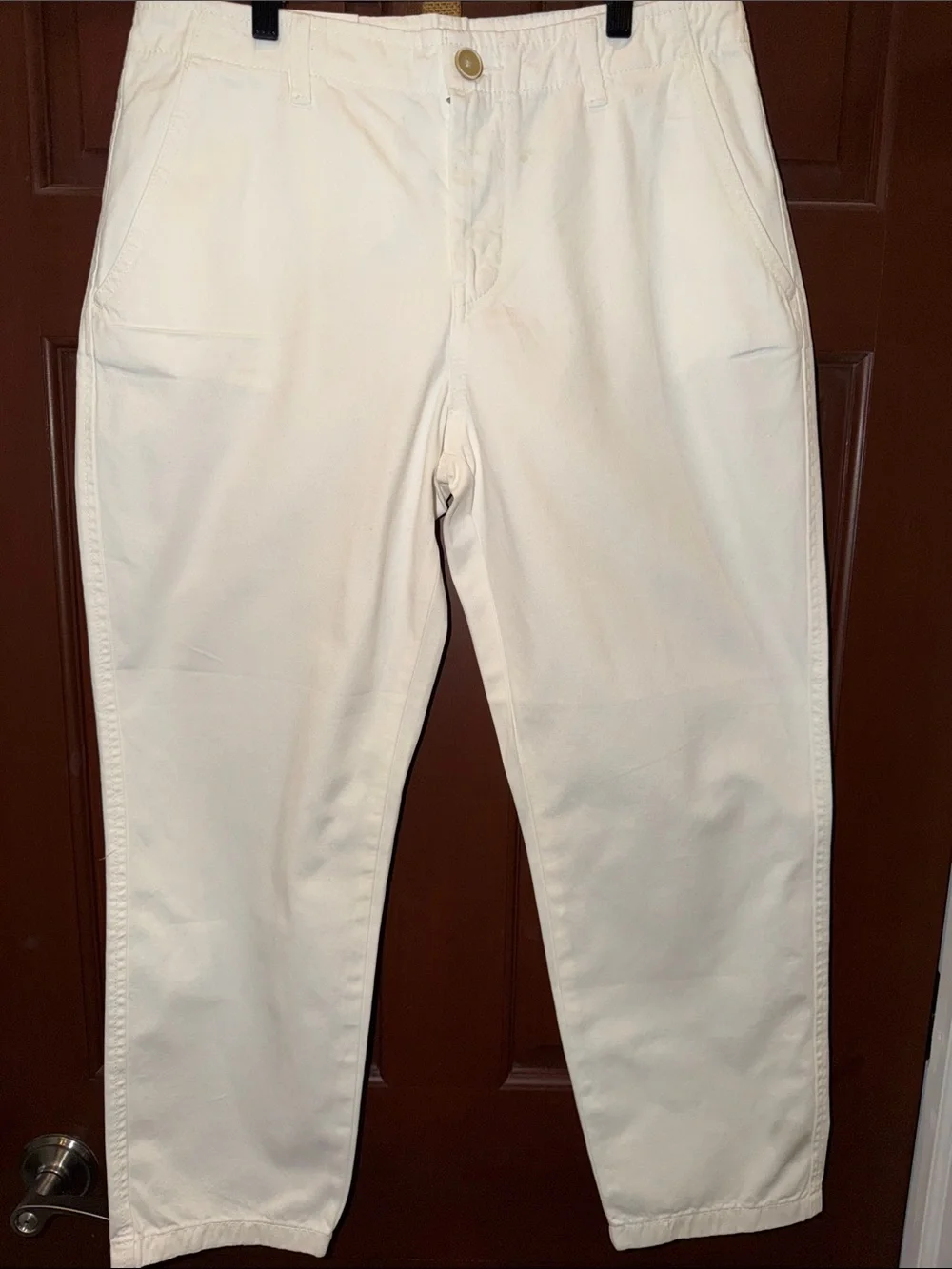 Zara The New Chino Pants Size 8 / EU 40 Natural Ecru Slim Relaxed Leg NWT